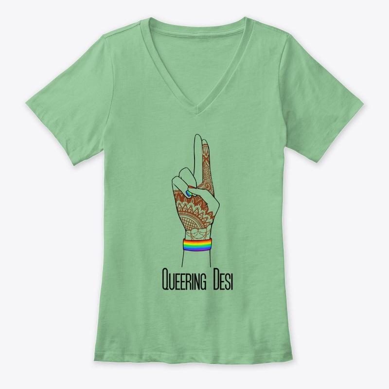 Queering Desi Women's V-Neck Tee